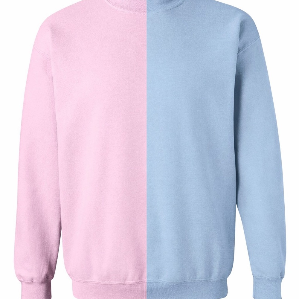 Gildan Men's Crewneck Sweater - Light Pink and Light Blue